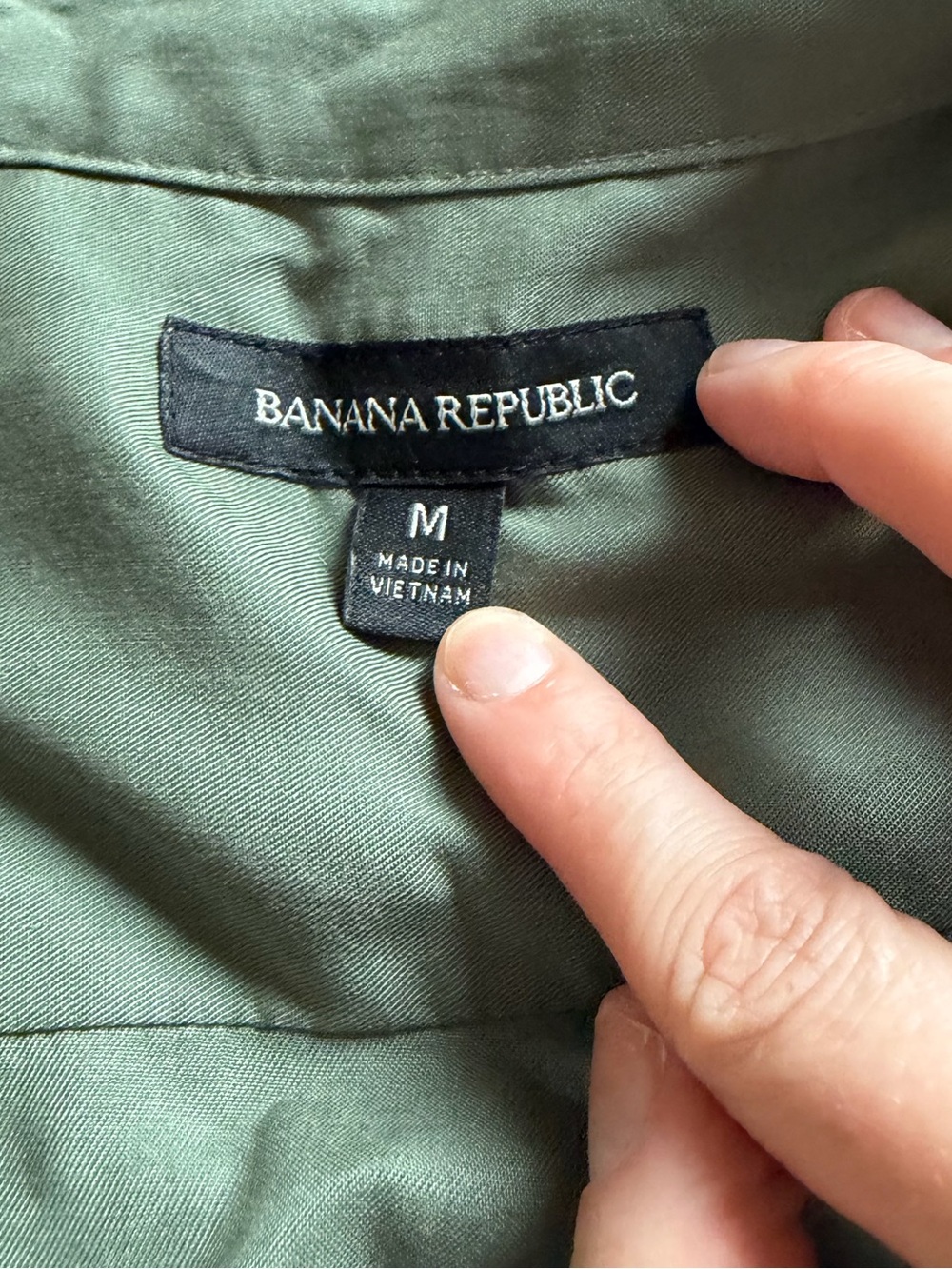 Banana Republic Olive Utility Button-Down Shirt - Picture 3 of 3